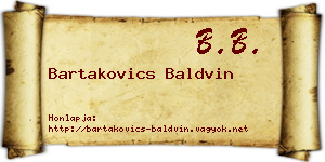 Bartakovics Baldvin névjegykártya